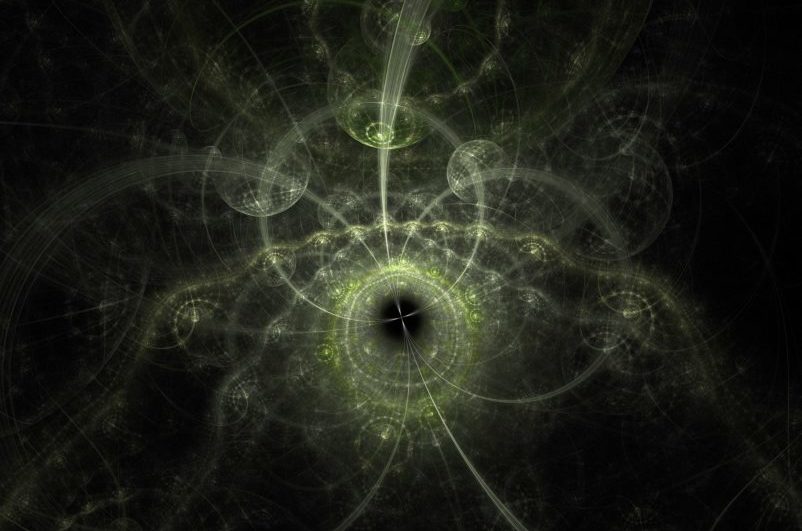Fraktale, Quantenfelder, Universum, schwarz, grün, weiß