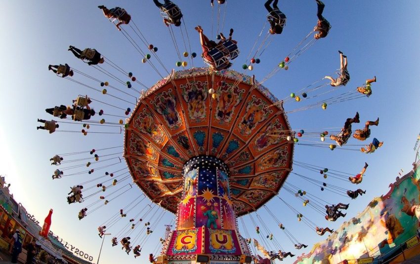 Energetisches Feng Shui, Mabon, Oktoberfest, Karussel, Ketten, Himmel, bunt